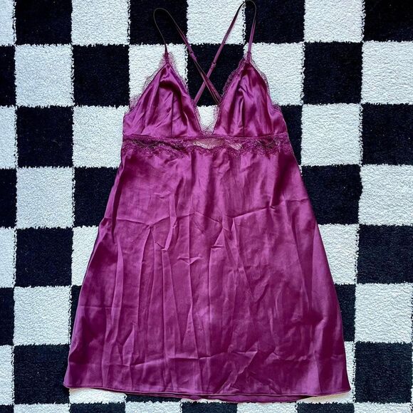 Victoria’s Secret Plum Satin Slip Dress S - Picture 1 of 3